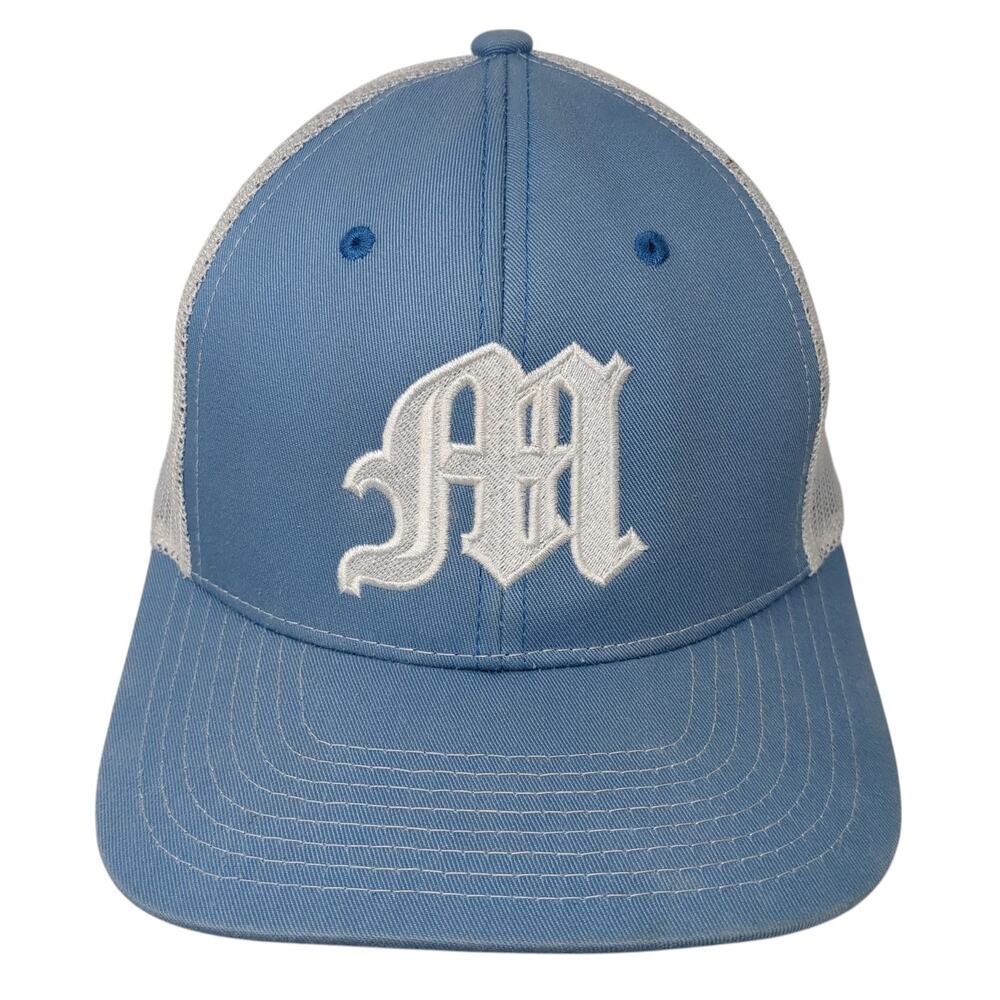 NV Caps Snapback Trucker Cap Blue One Size Adjustable Embroidered Mesh Back